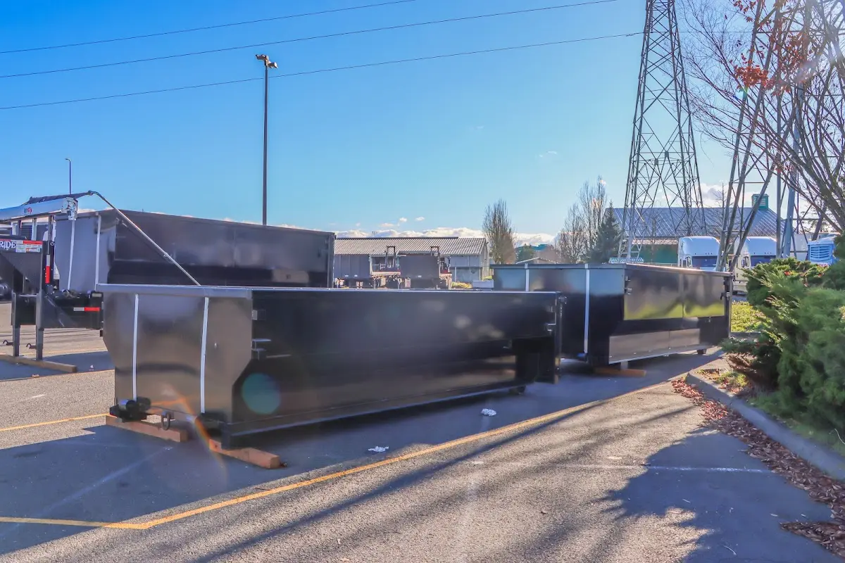 Roll-off dumpster ready for waste disposal at job site for 30 Yard Dumpster Rental in Port St. Lucie